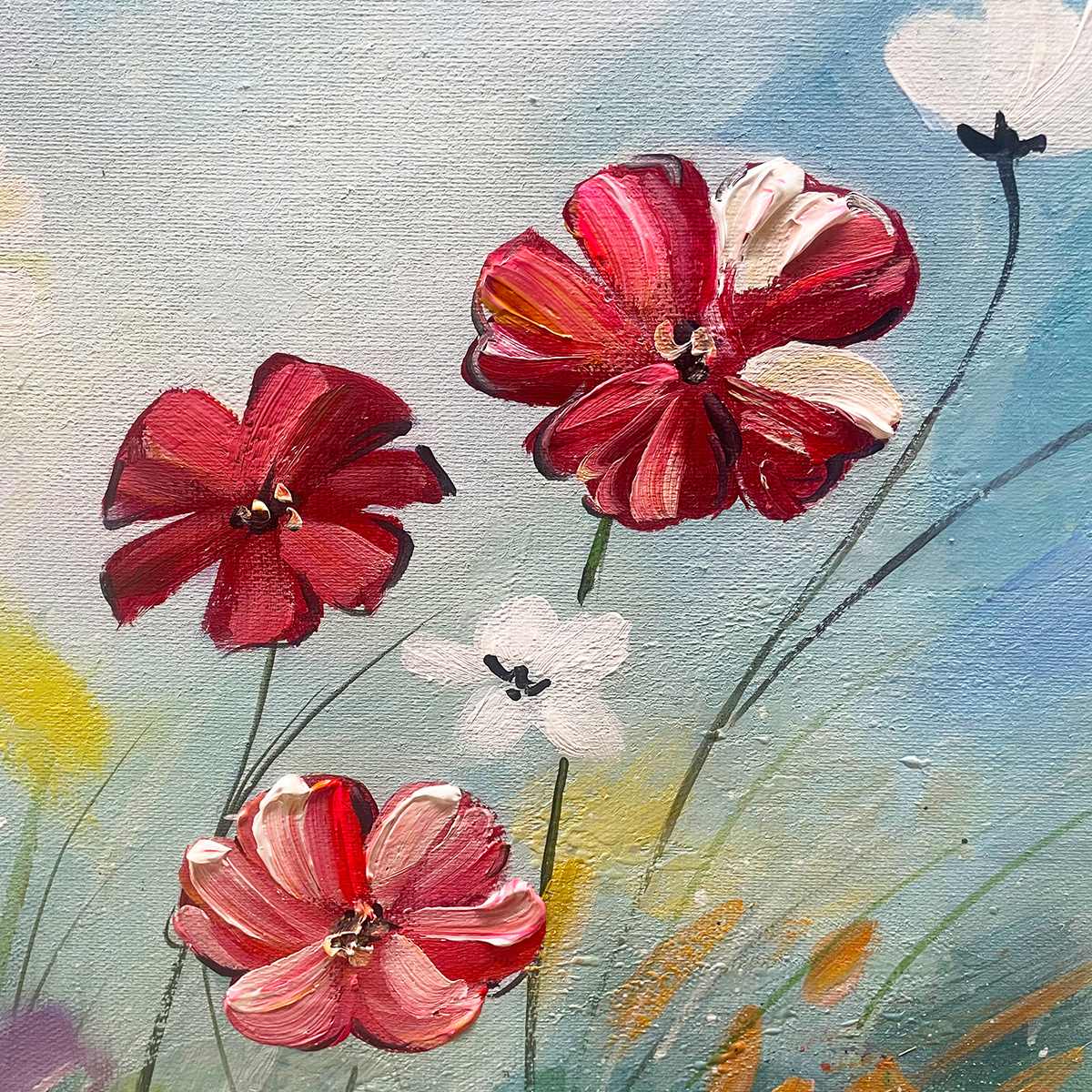 Colorful Floral Oil Painting - Vibrant Garden Art - Image 7