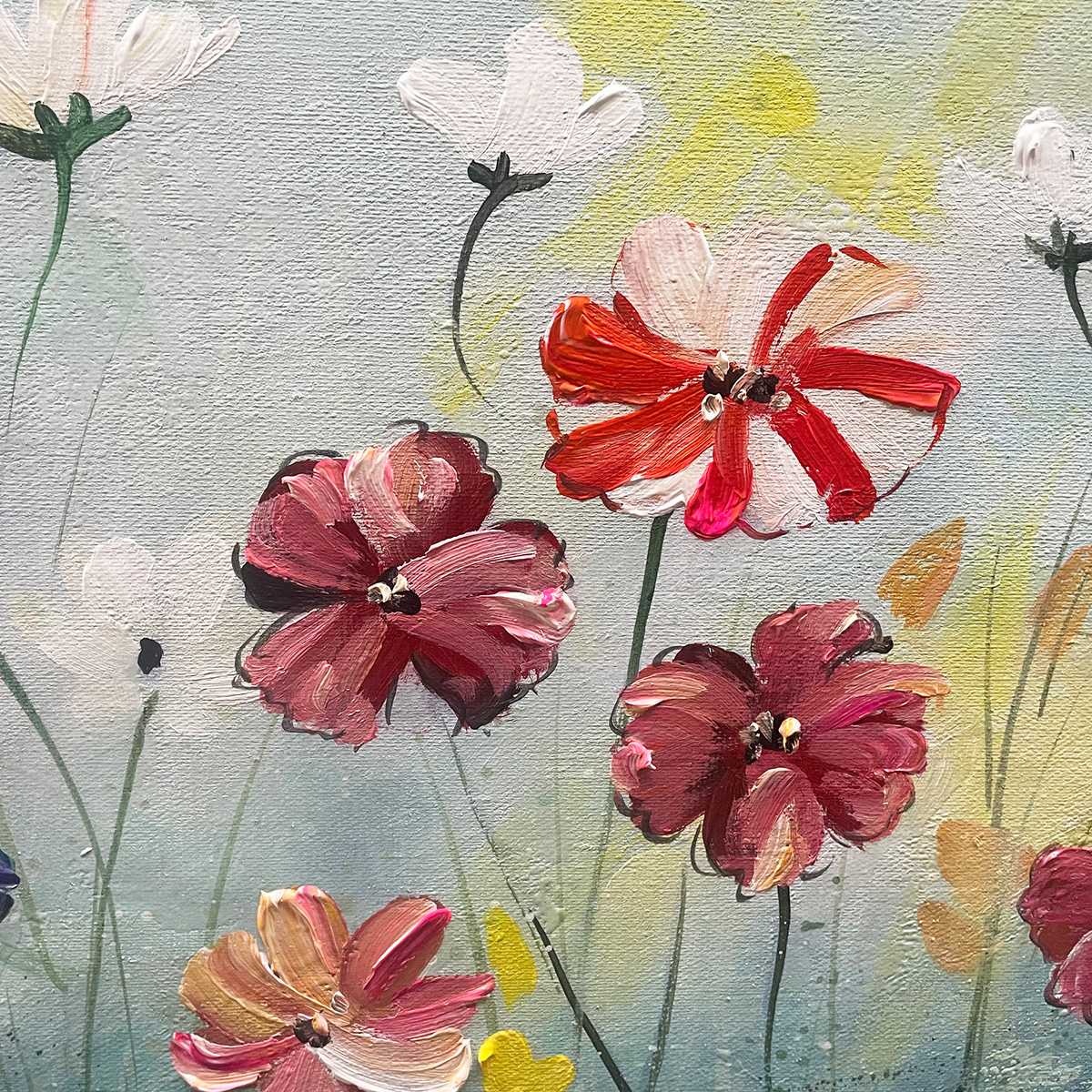 Colorful Floral Oil Painting - Vibrant Garden Art - Image 4