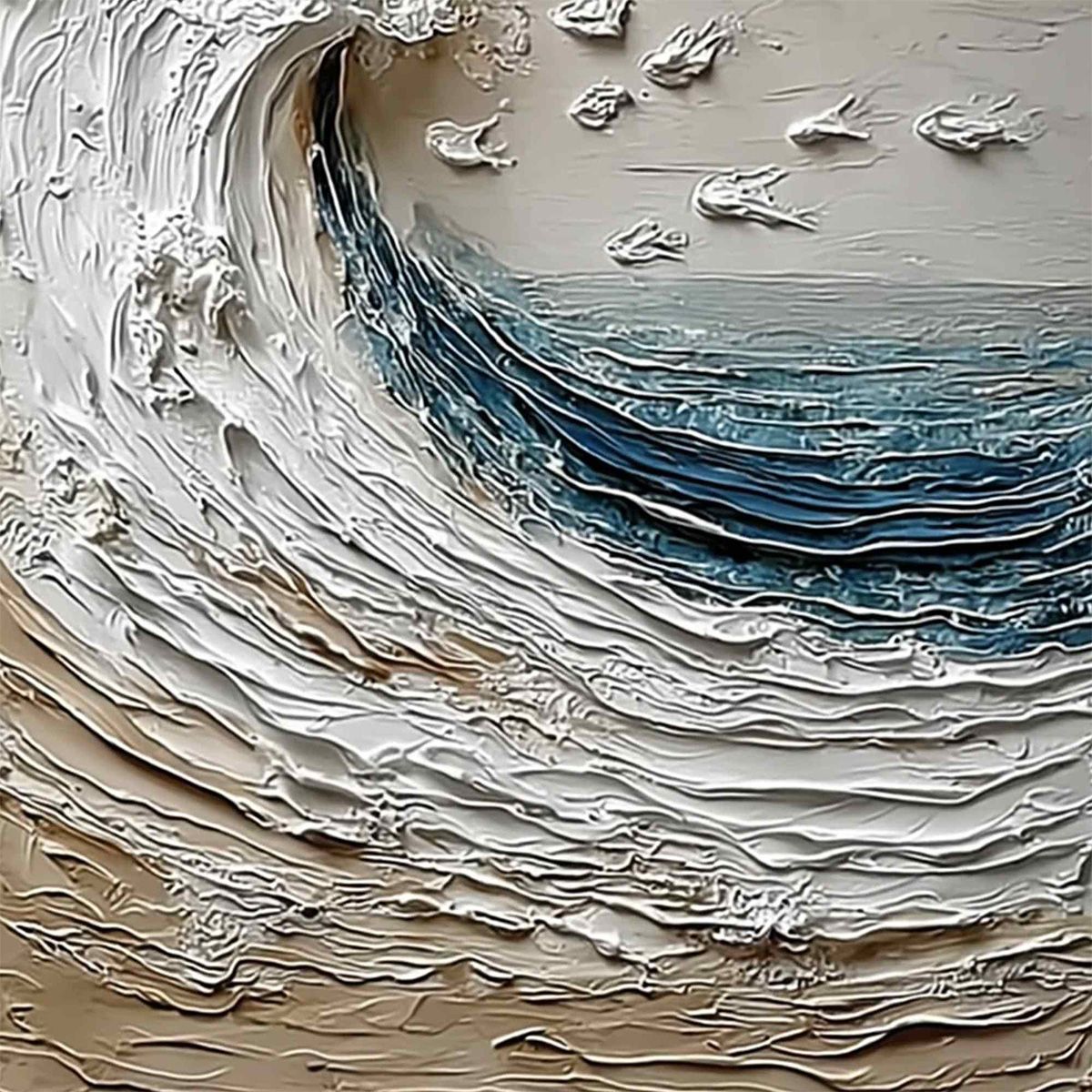 Crescendo | Textured Coastal Wave Impasto Original Oil Painting - Image 3