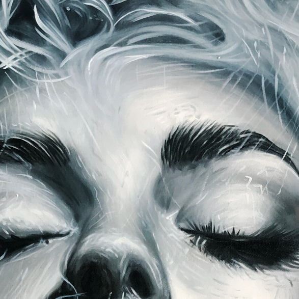 CRIMSON MUSE: Vertical Portrait Oil Painting on Canvas - Image 3