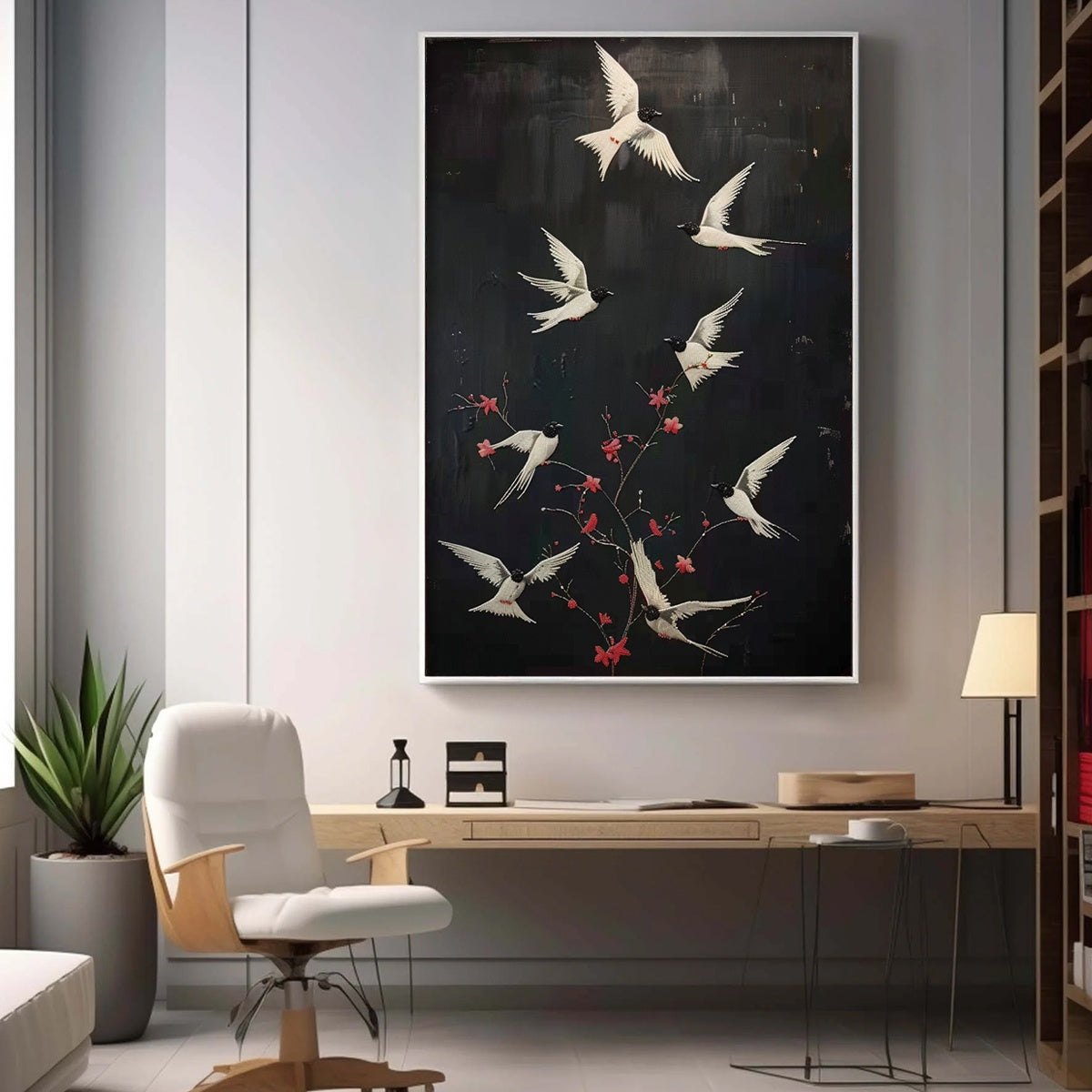 DANCING IN THE DARK: Beaded Birds and Blossoms Artwork - Image 7