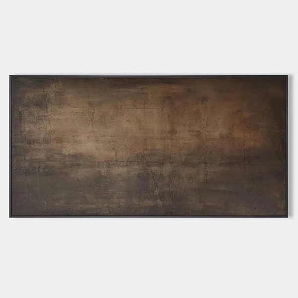 DARK BROWN TEXTURED LANDSCAPE: Abstract Painting in Brown