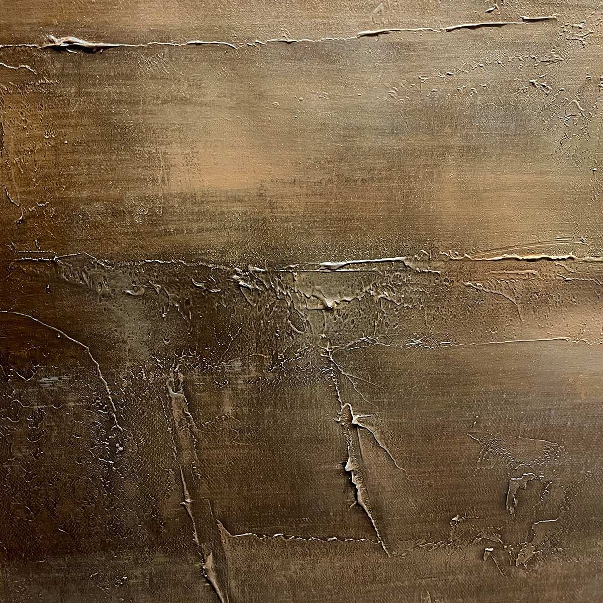 DARK BROWN TEXTURED LANDSCAPE: Abstract Painting in Brown - Image 3