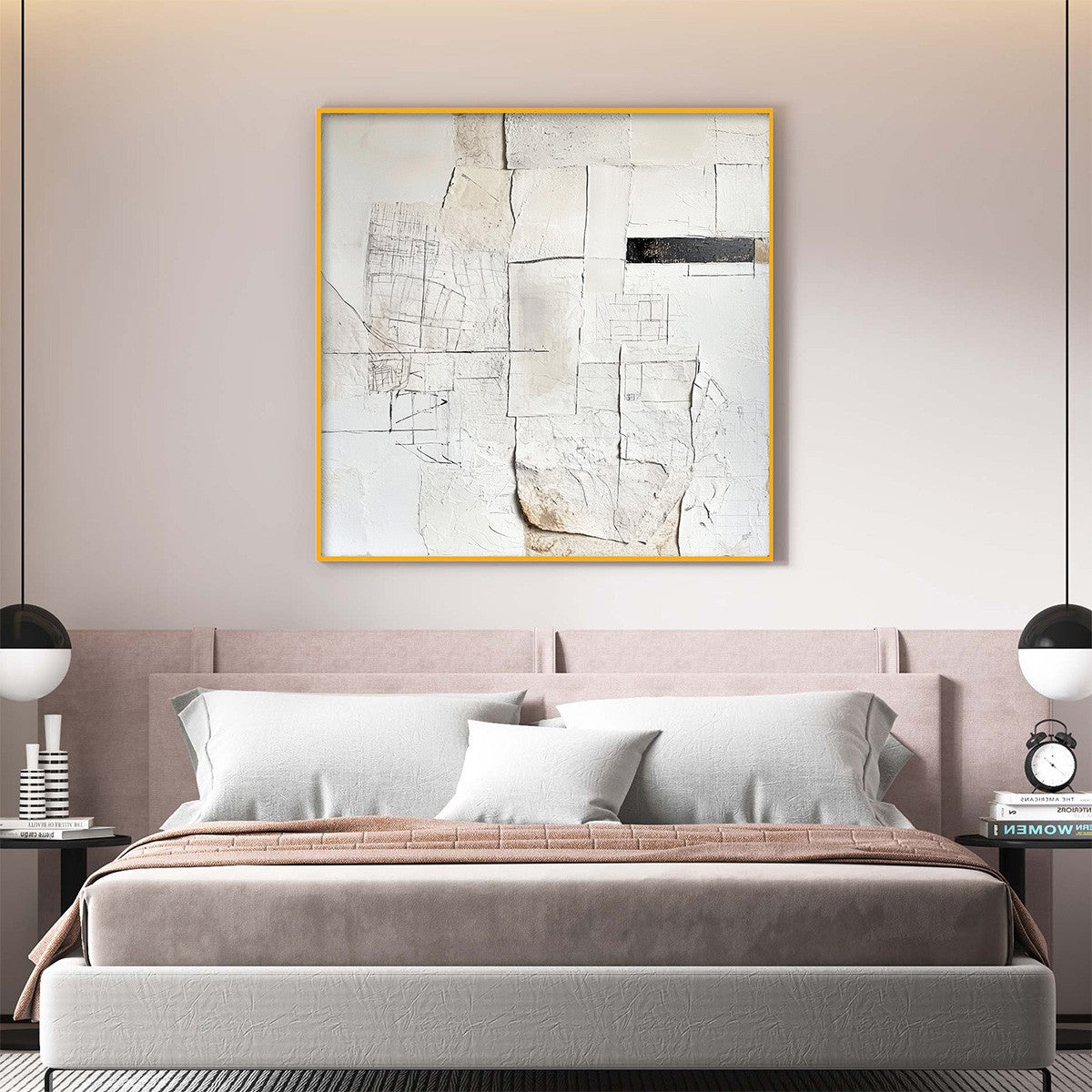 DECONSTRUCTED PLANS: Textured Minimalist Architectural Abstract Painting - Image 7