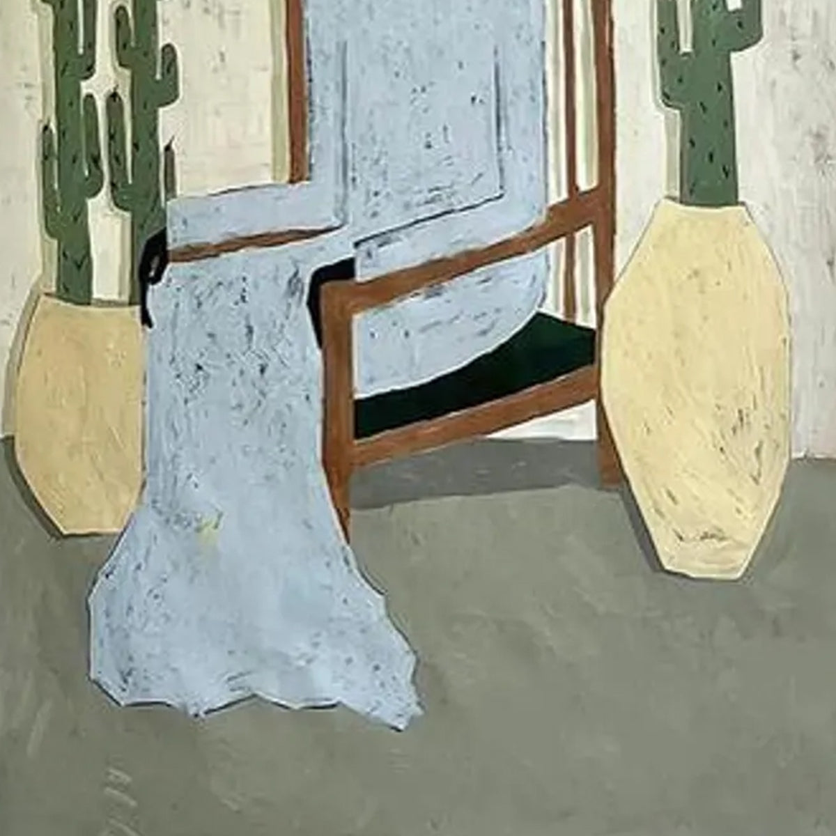 DESERT POISE: Minimalist Figurative Portrait Oil Painting - Image 5