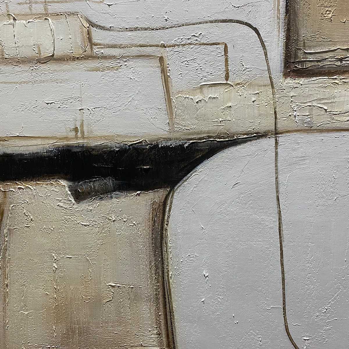 DESERT FLOW: Minimalist Abstract Textured Oil Painting - Image 6