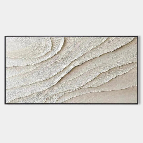 DESERT FLOW: Beige Abstract Minimalist Textured Painting for Living Room
