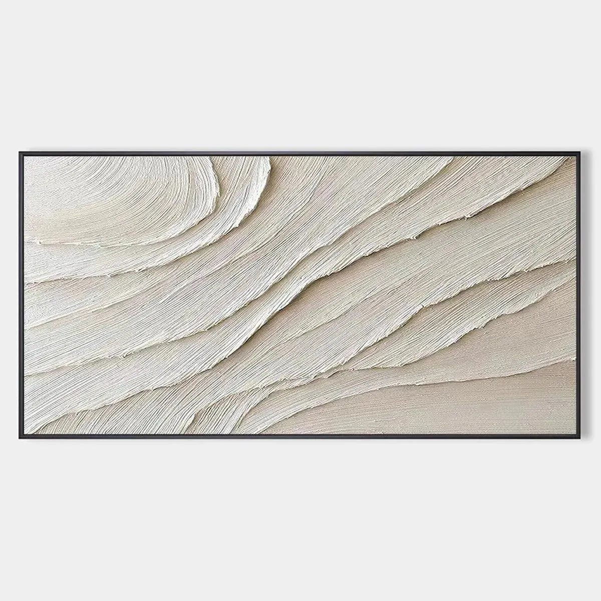 DESERT FLOW: Beige Abstract Minimalist Textured Painting for Living Room