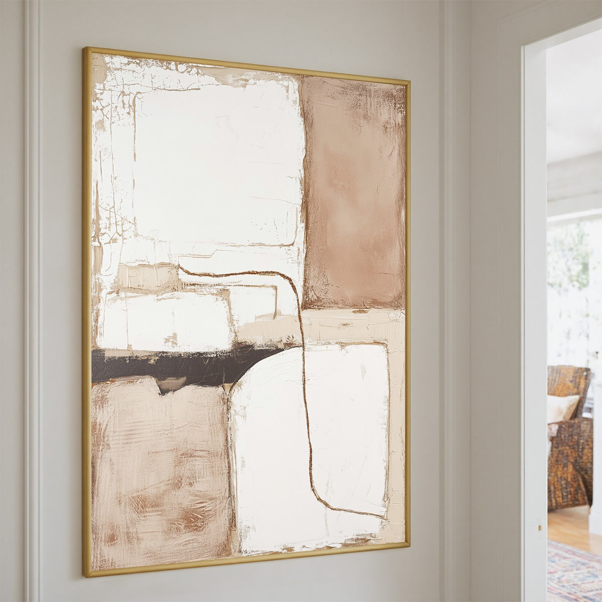 DESERT FLOW: Minimalist Abstract Textured Oil Painting - Image 7