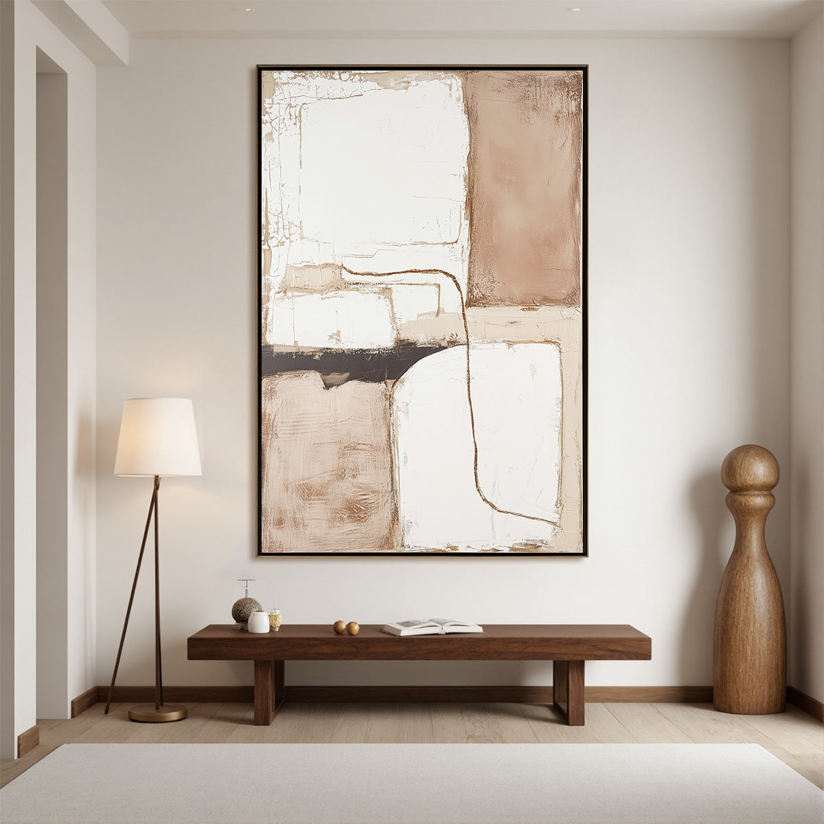 DESERT FLOW: Minimalist Abstract Textured Oil Painting - Image 5