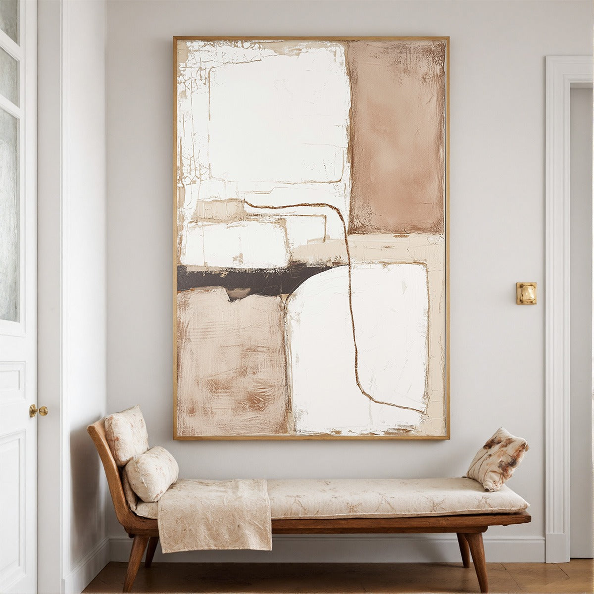 DESERT FLOW: Minimalist Abstract Textured Oil Painting - Image 2