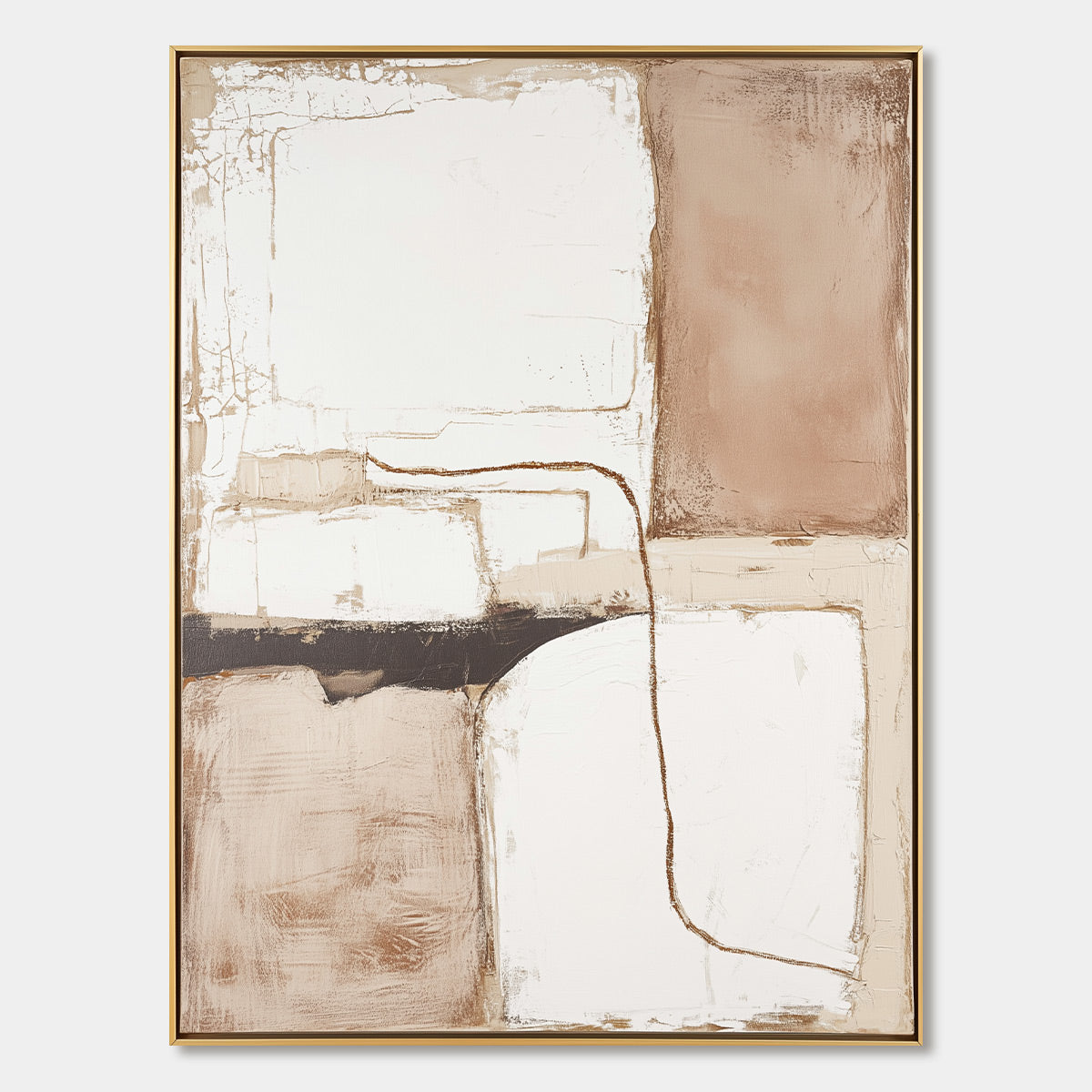 DESERT FLOW: Minimalist Abstract Textured Oil Painting