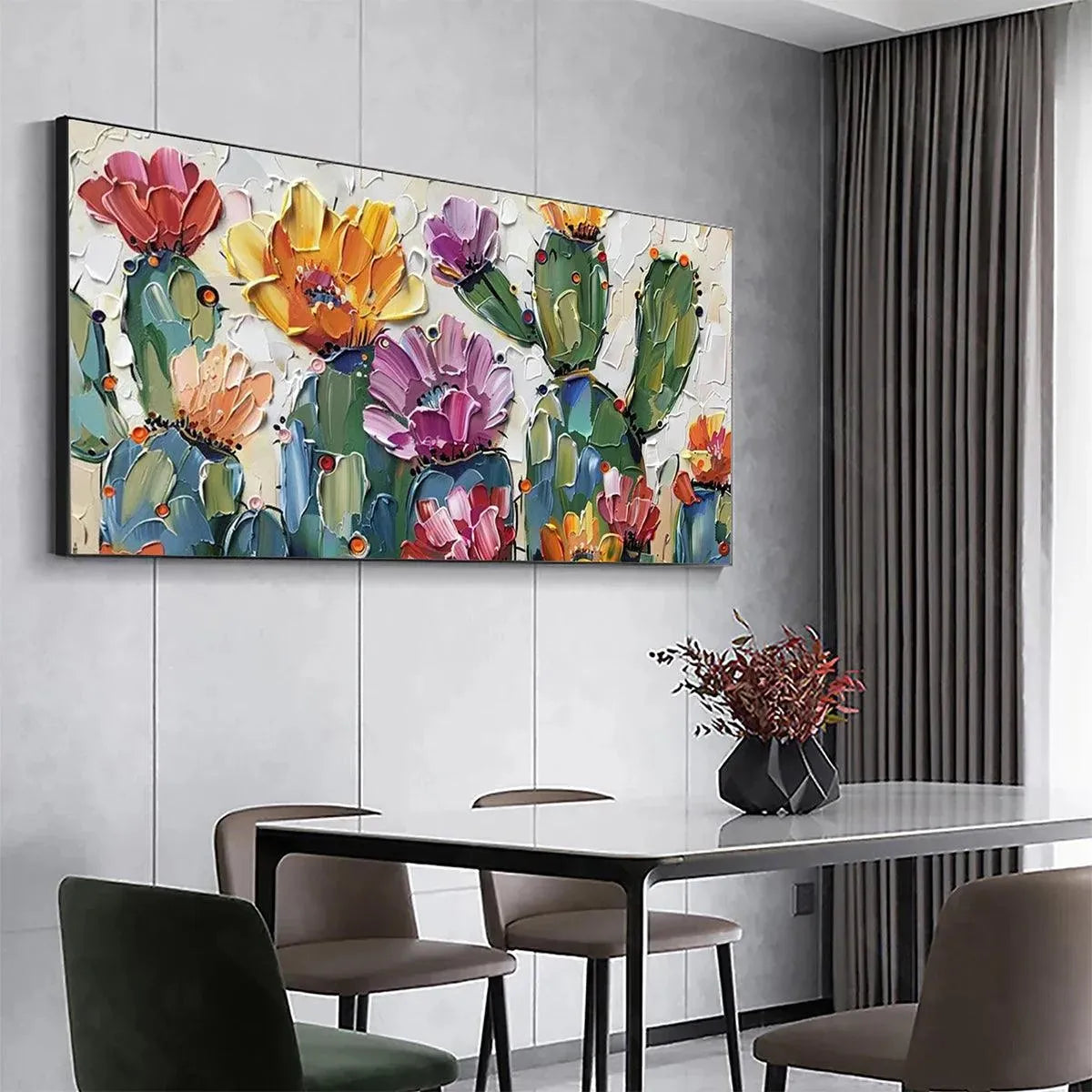 DESERT GARDEN: Textured Cactus Impasto Painting - Image 5