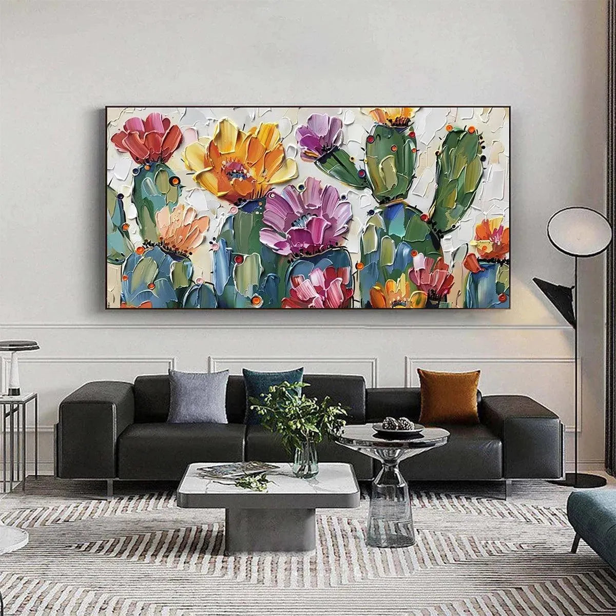 DESERT GARDEN: Textured Cactus Impasto Painting - Image 7