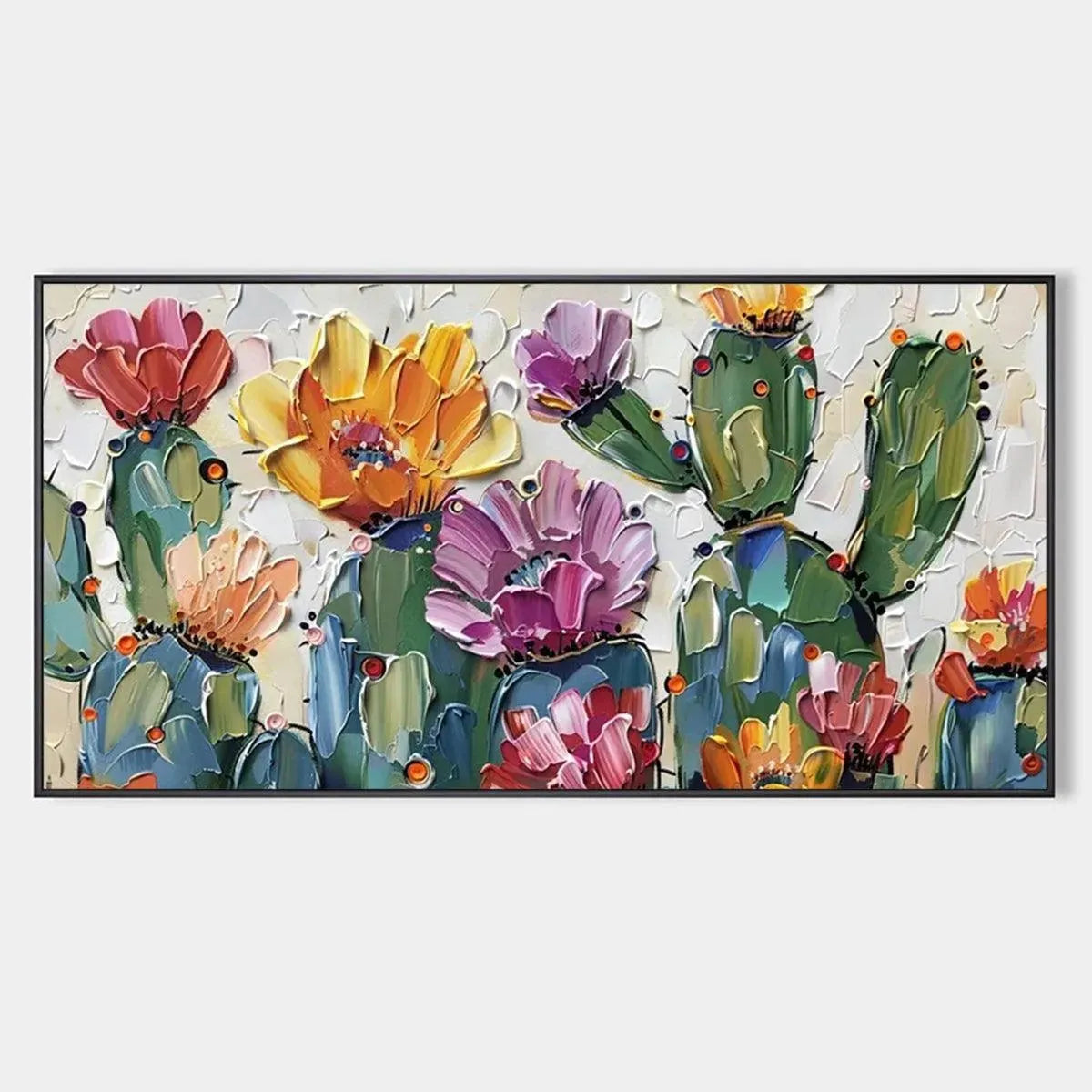 DESERT GARDEN: Textured Cactus Impasto Painting