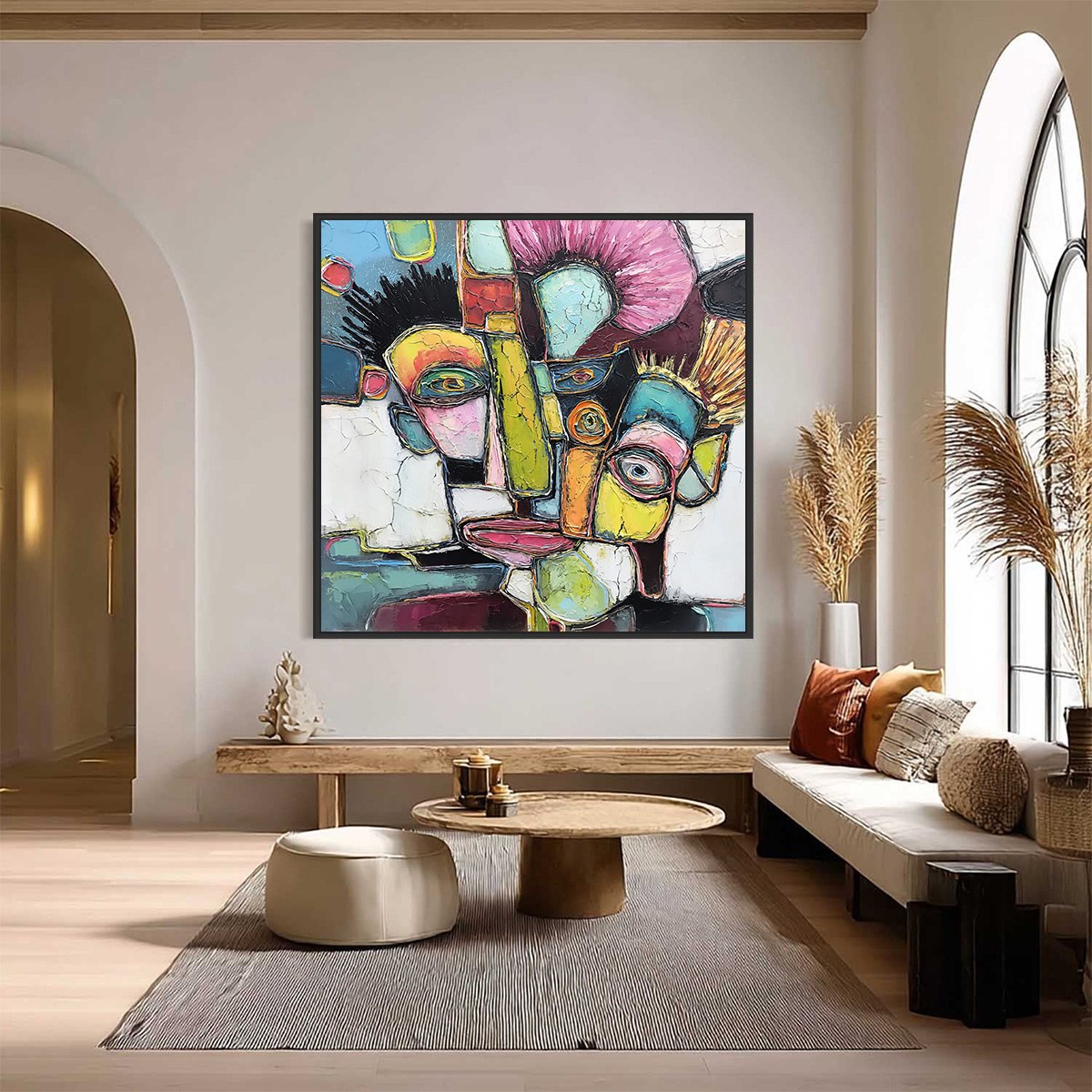 DIALOGUE IN COLOR: Colorful Abstract Impasto Portrait Painting - Image 2