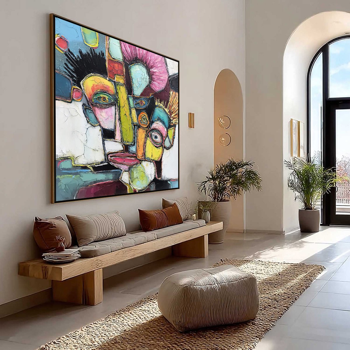 DIALOGUE IN COLOR: Colorful Abstract Impasto Portrait Painting - Image 7