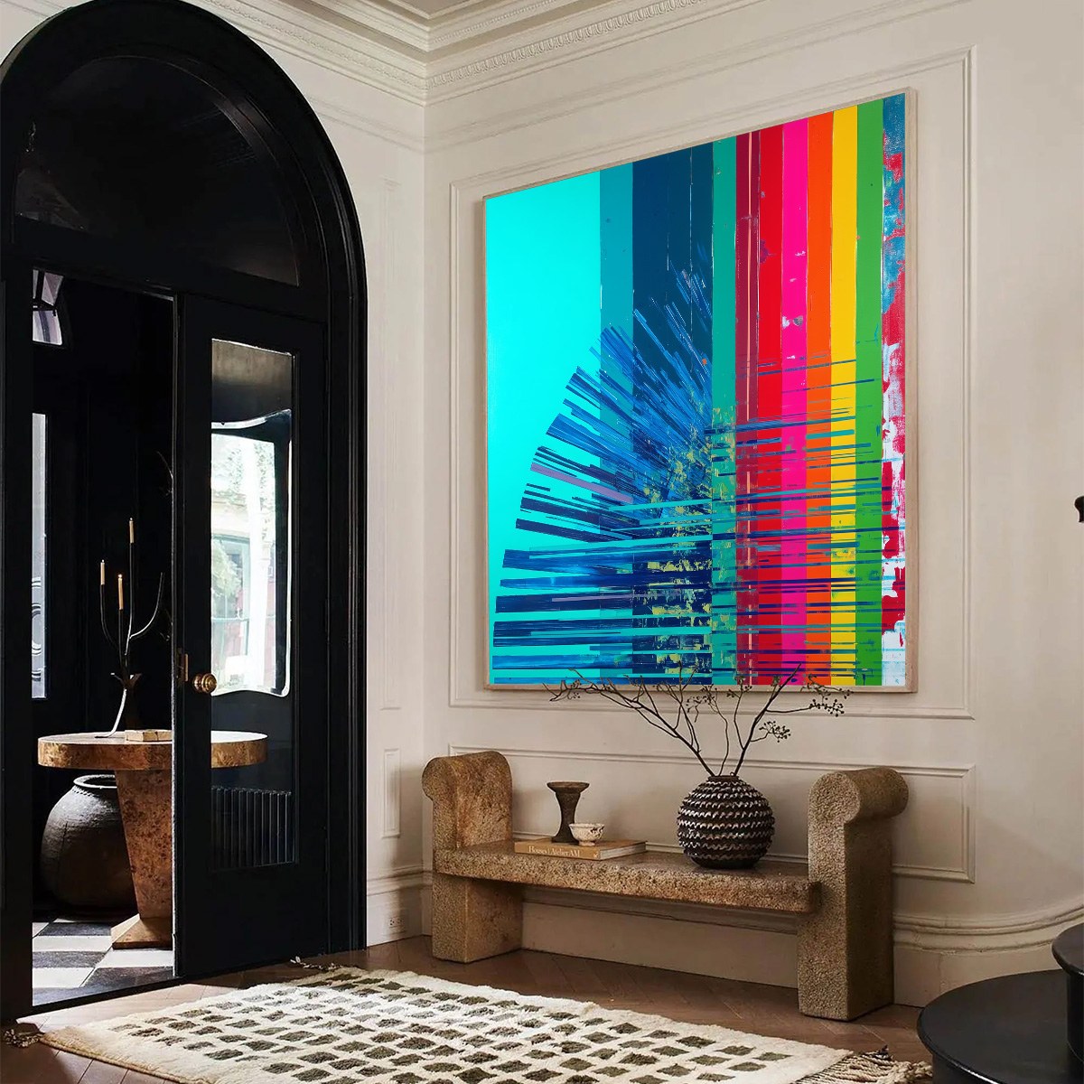 DIGITAL DAWN: Vibrant Abstract Modern Oil Painting - Image 3
