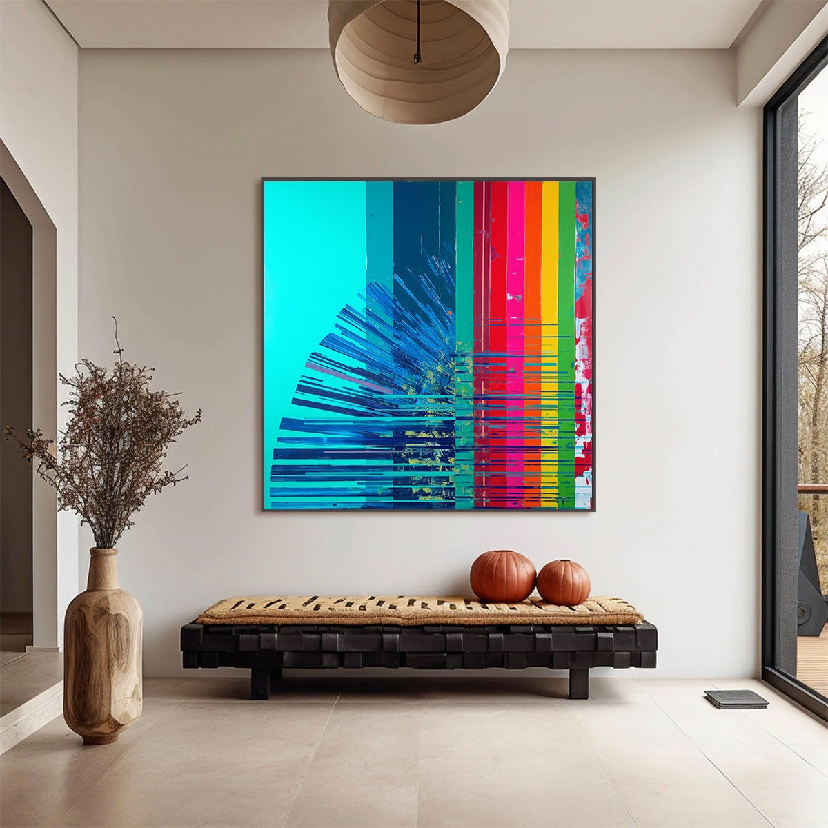 DIGITAL DAWN: Vibrant Abstract Modern Oil Painting - Image 4