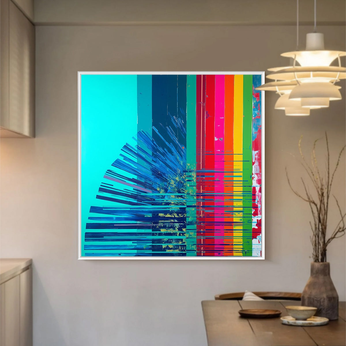 DIGITAL DAWN: Vibrant Abstract Modern Oil Painting - Image 2