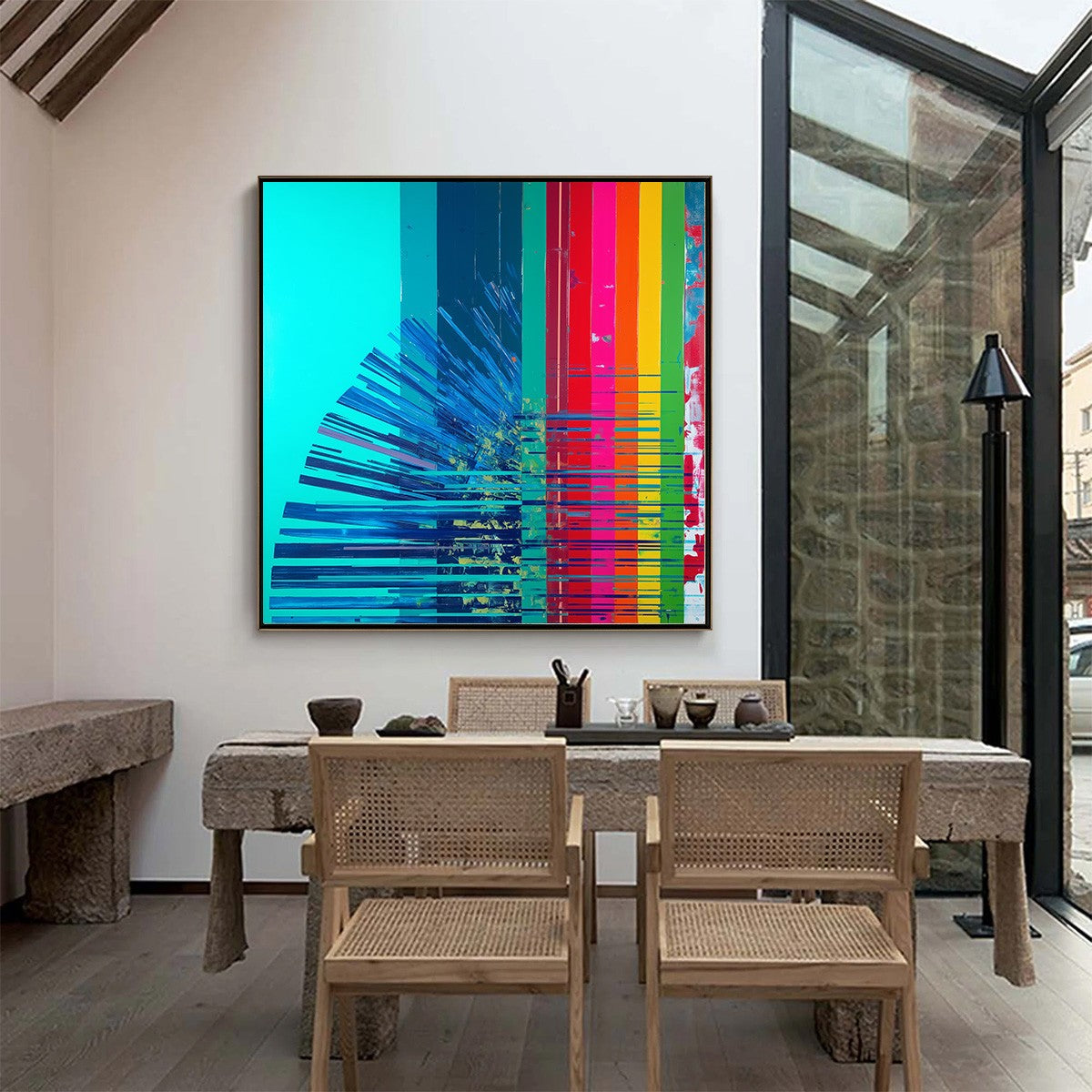 DIGITAL DAWN: Vibrant Abstract Modern Oil Painting - Image 7