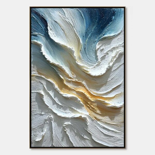 AEGEAN CREST: Textured Abstract Seascape Oil Painting