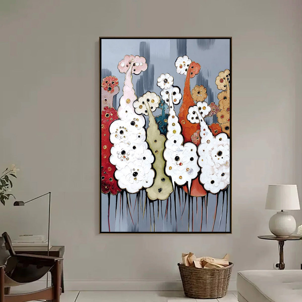 DREAMWOOD GROVE: Whimsical Abstract Forest Textured Impasto Painting - Image 6