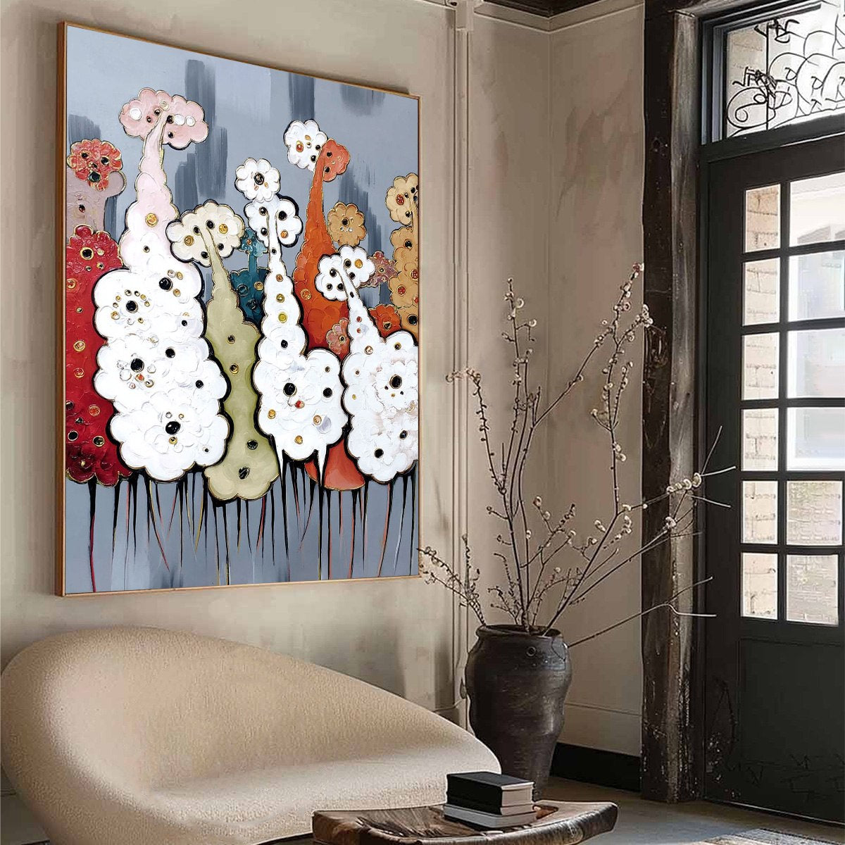 DREAMWOOD GROVE: Whimsical Abstract Forest Textured Impasto Painting - Image 8