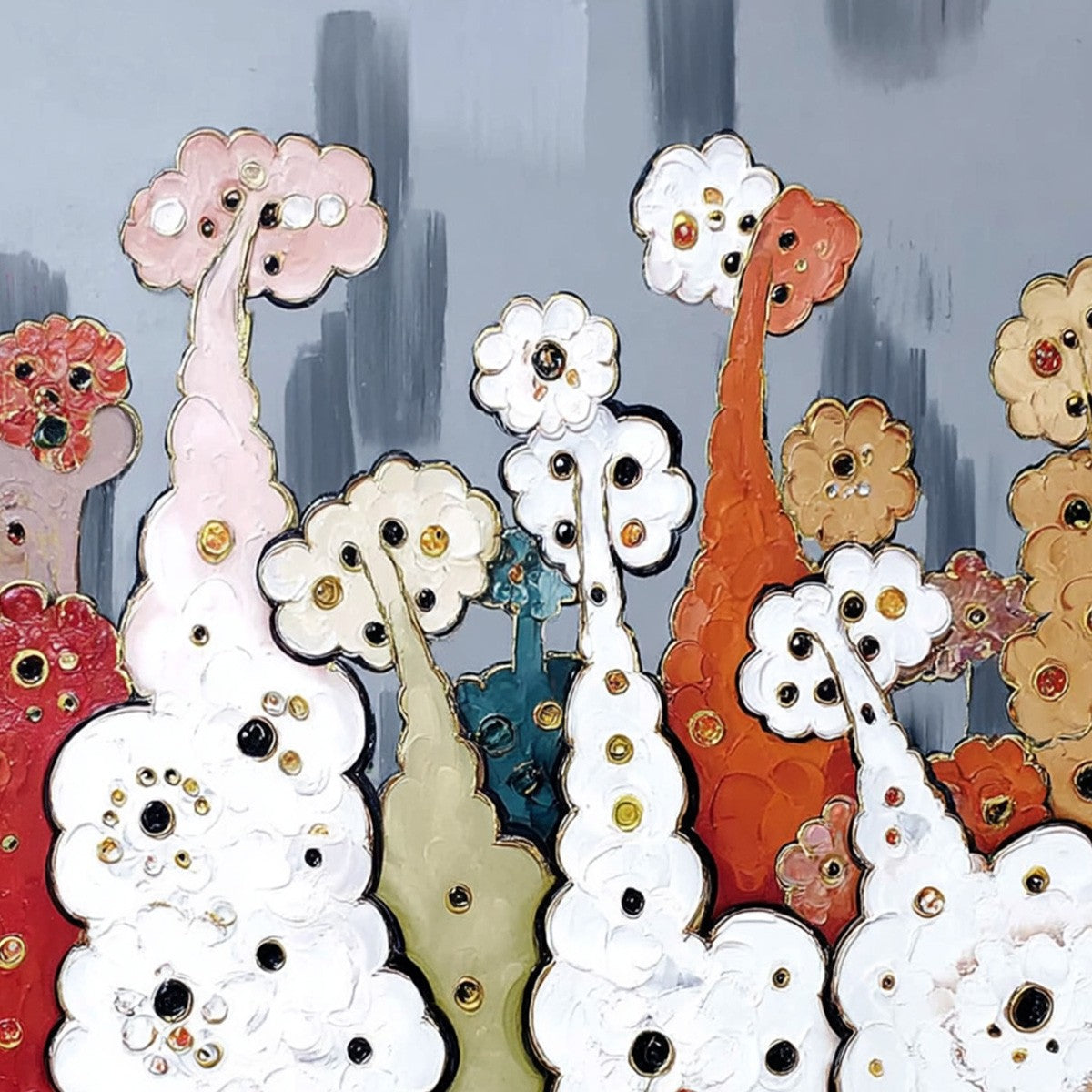 DREAMWOOD GROVE: Whimsical Abstract Forest Textured Impasto Painting - Image 3