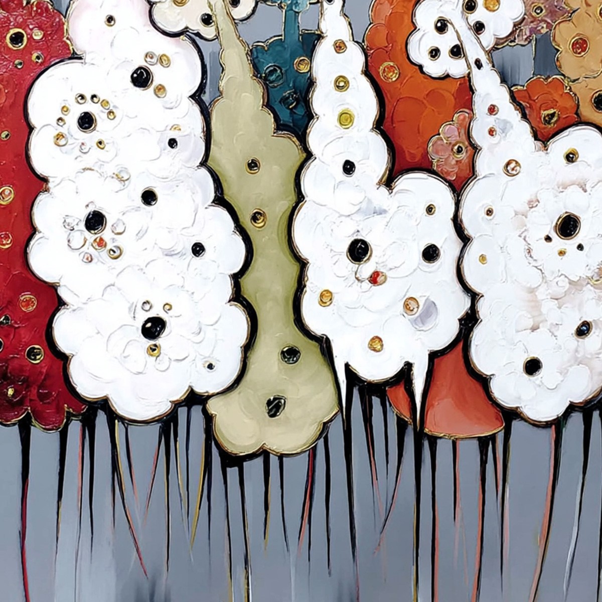 DREAMWOOD GROVE: Whimsical Abstract Forest Textured Impasto Painting - Image 5