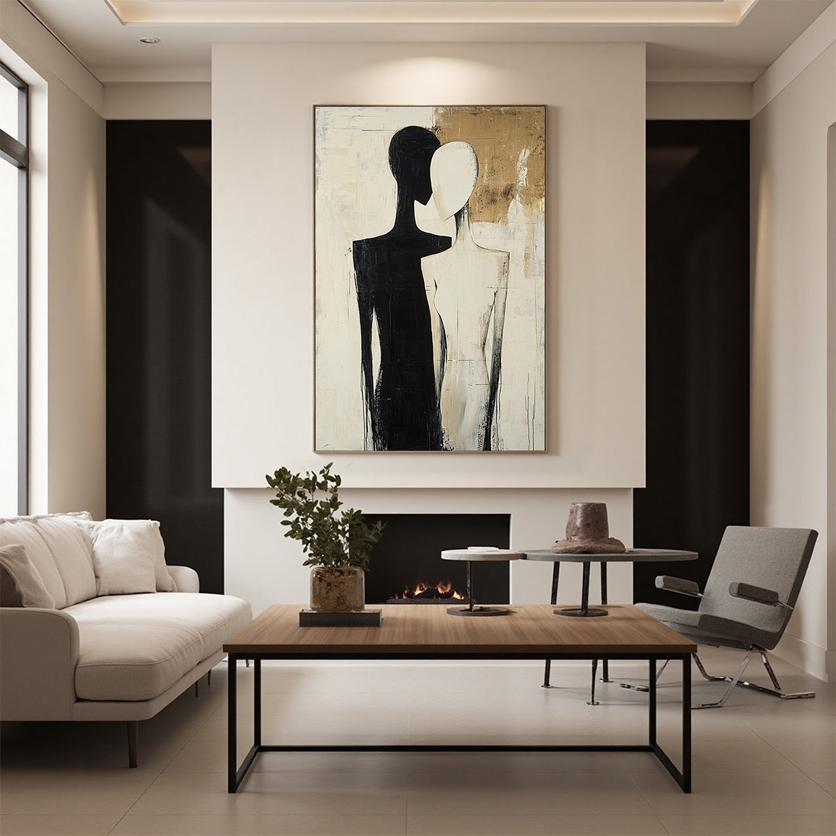DUALITY: Abstract Figurative Textured Oil Painting - Image 2