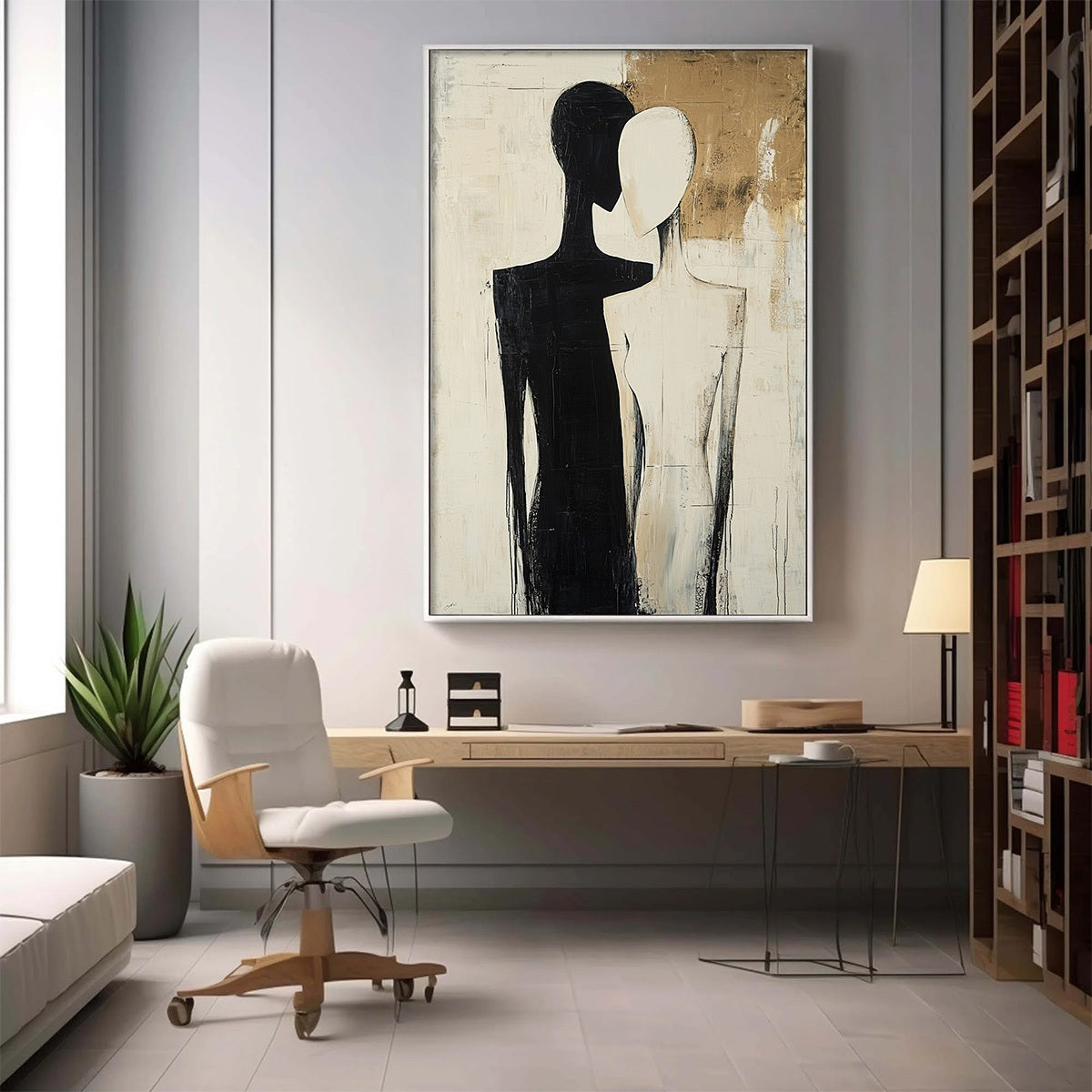 DUALITY: Abstract Figurative Textured Oil Painting - Image 5