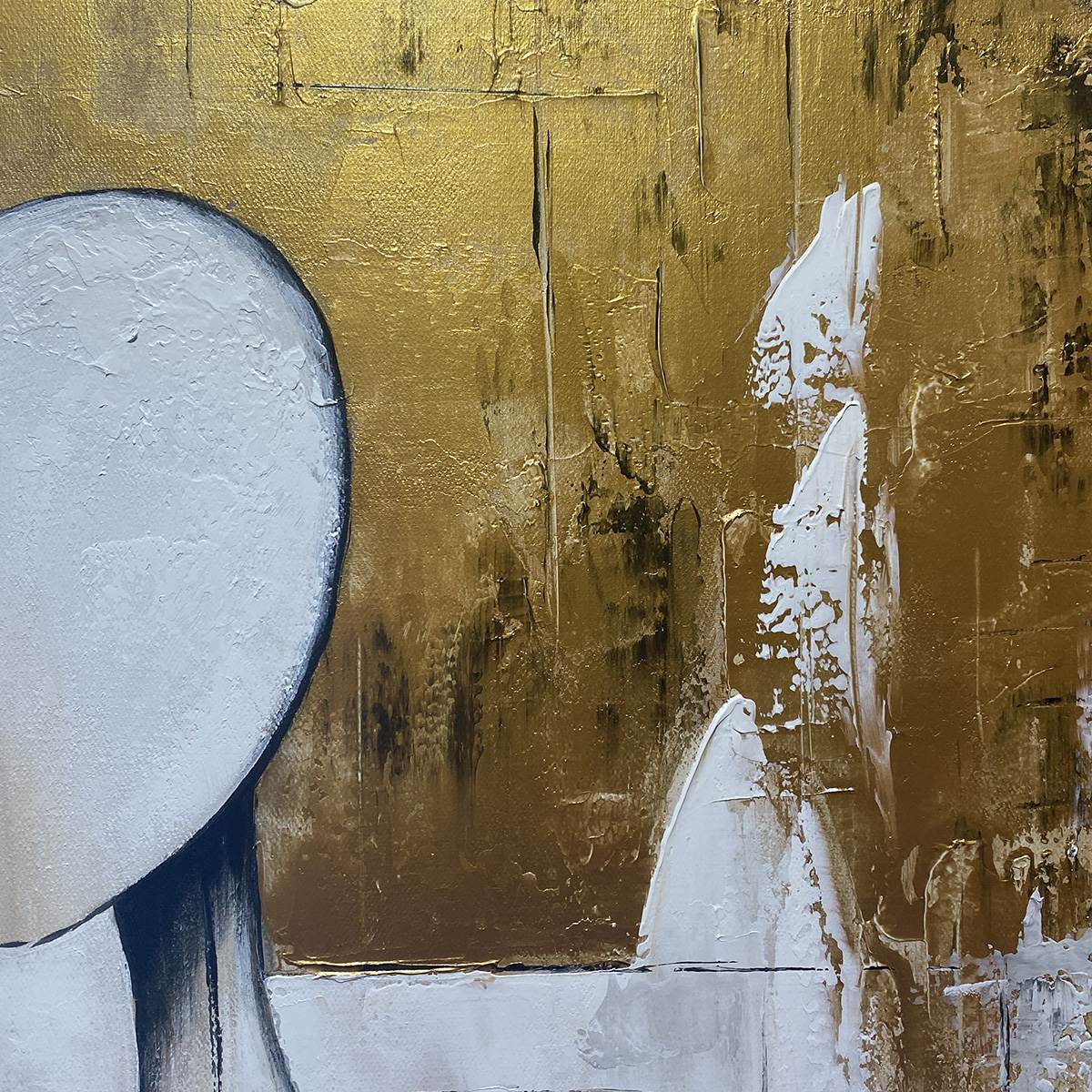 DUALITY: Abstract Figurative Textured Oil Painting - Image 3