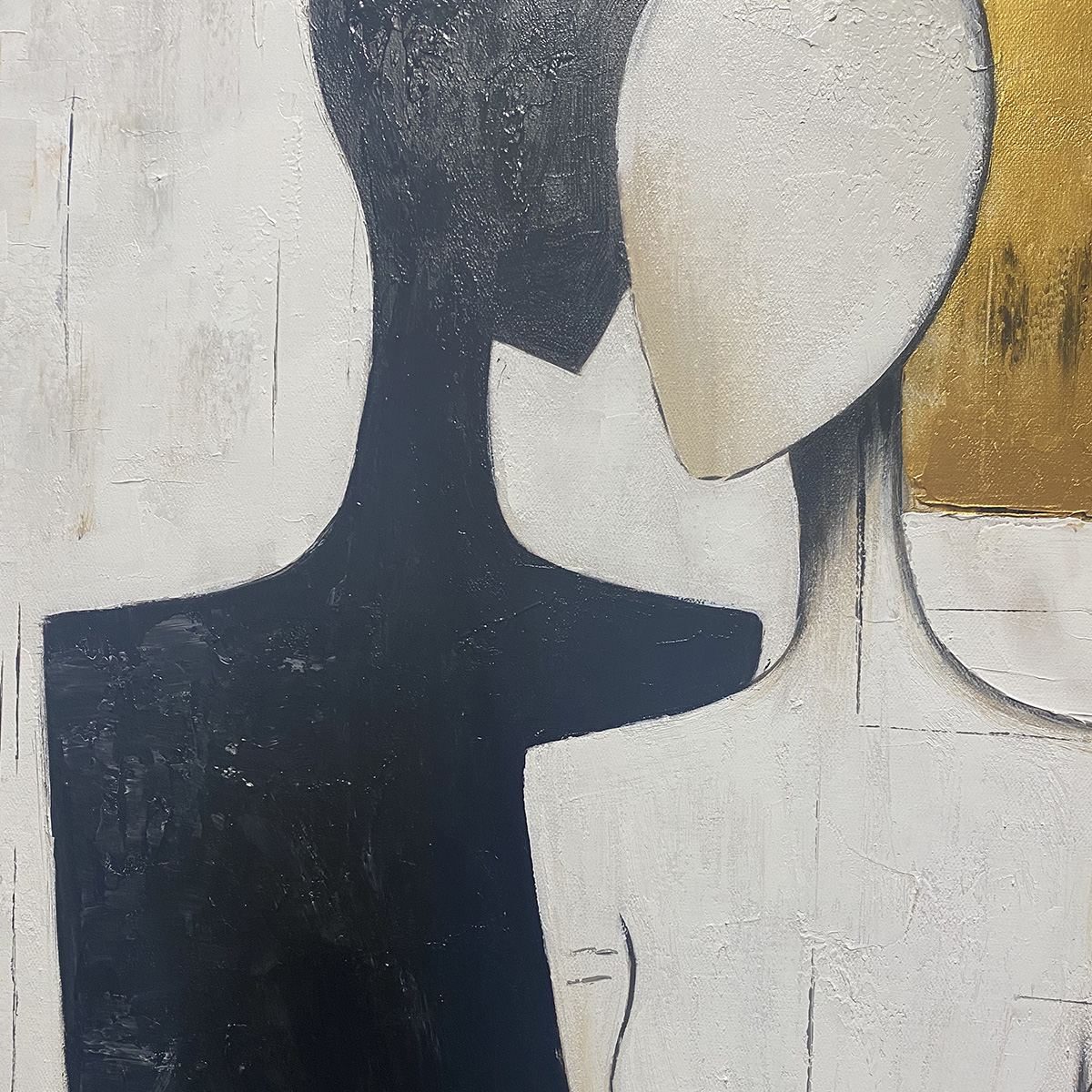 DUALITY: Abstract Figurative Textured Oil Painting - Image 6