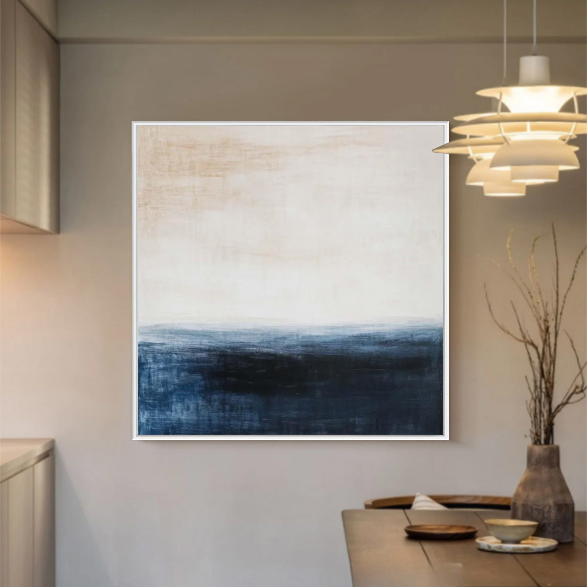 DUSK AT SEA: Textured Abstract Ocean Oil Painting - Image 2