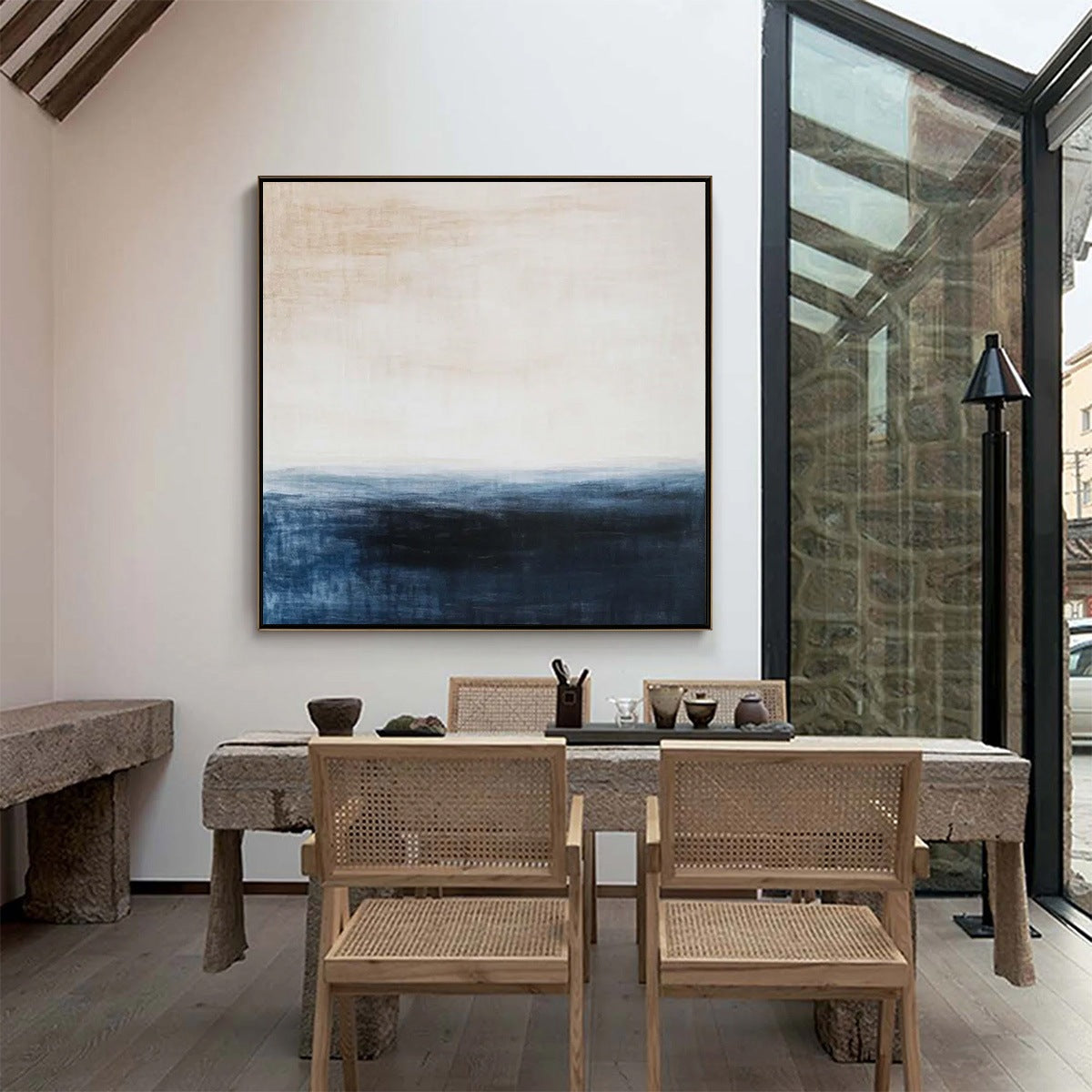 DUSK AT SEA: Textured Abstract Ocean Oil Painting - Image 4