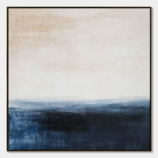 DUSK AT SEA: Textured Abstract Ocean Oil Painting