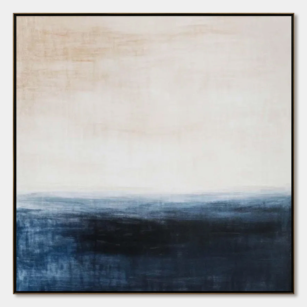 DUSK AT SEA: Textured Abstract Ocean Oil Painting
