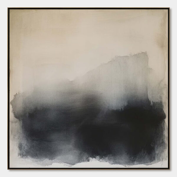 DUSK SHADOWS: Abstract Minimalist Neutral Tone Oil Painting