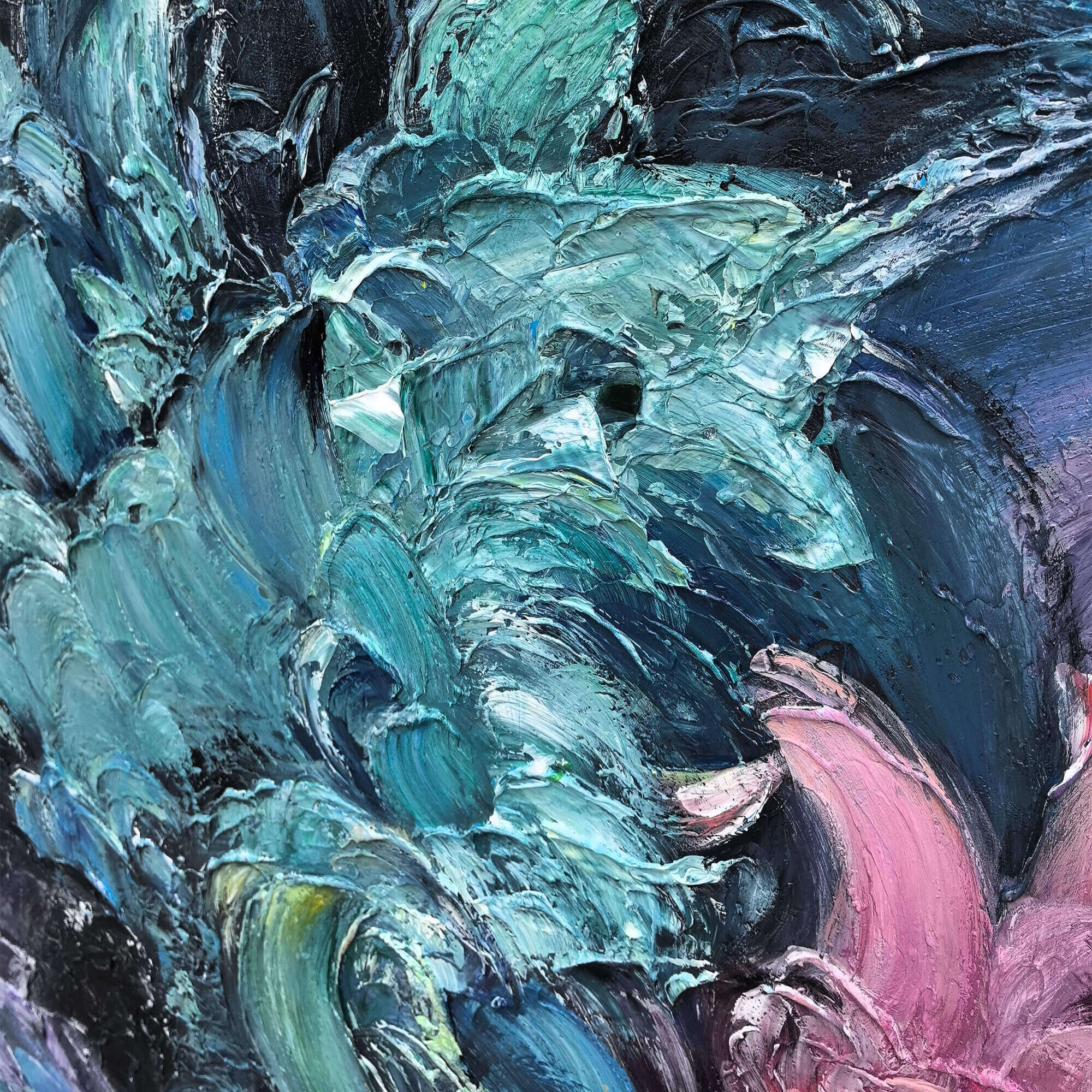 DUSK WHISPERS: Textured Abstract Impasto Oil Painting - Image 6