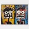 DUALITY: Vibrant Abstract Portrait Oil Painting of Two Figures