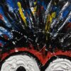 DUALITY: Vibrant Abstract Portrait Oil Painting of Two Figures