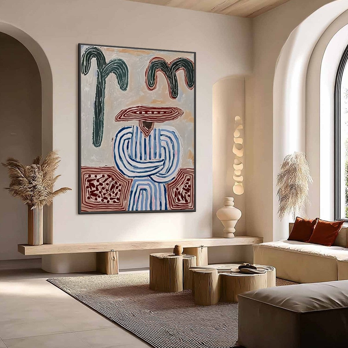 EARTHEN GUARDIAN: Wabi Sabi Abstract Figurative Wall Art - Image 7