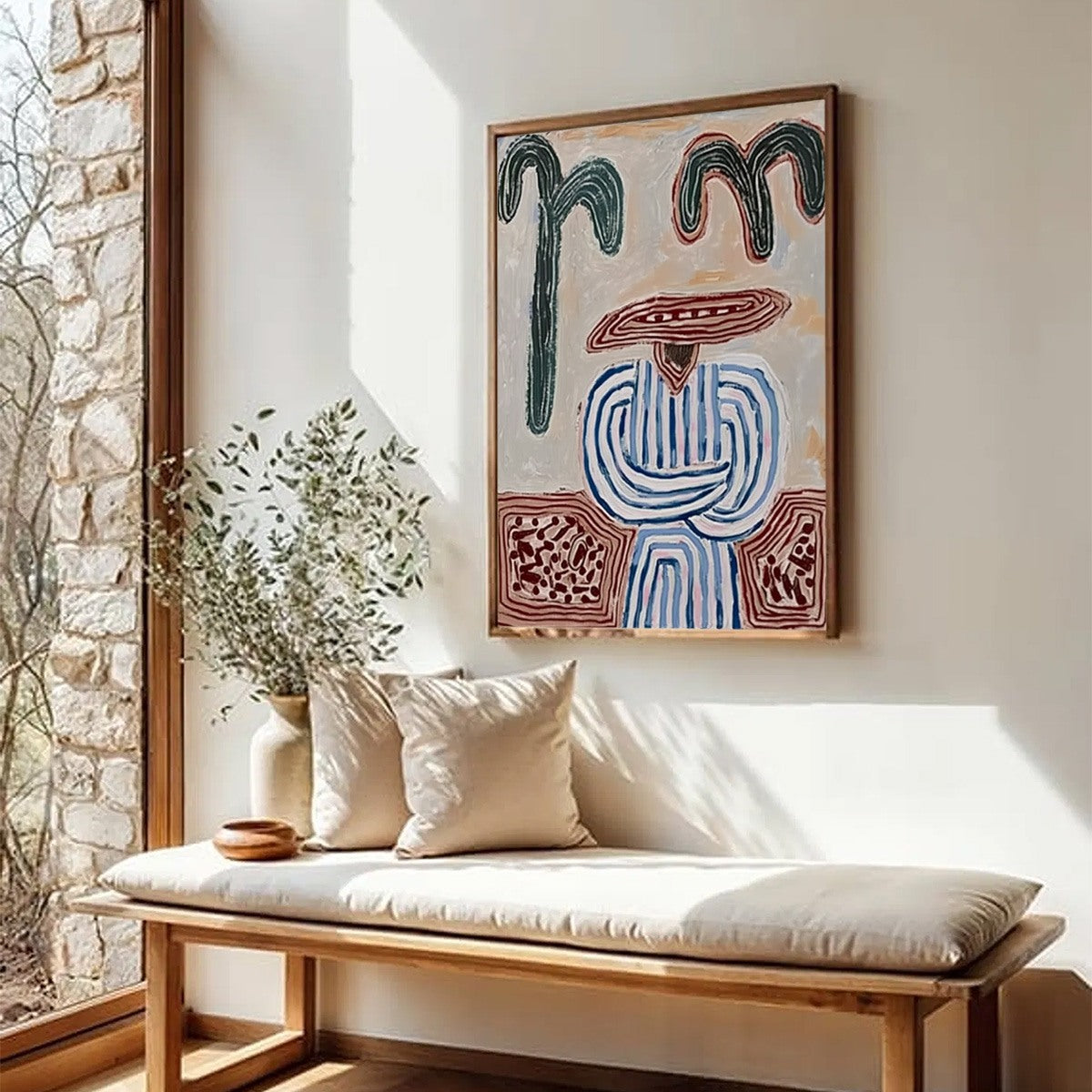 EARTHEN GUARDIAN: Wabi Sabi Abstract Figurative Wall Art - Image 8