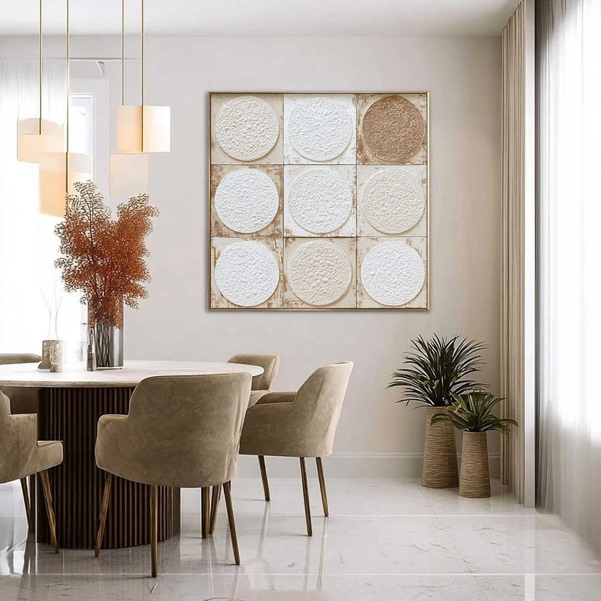 EARTHEN RHYTHM: Textured Wabi Sabi Abstract Painting for Minimalist Decor - Image 4