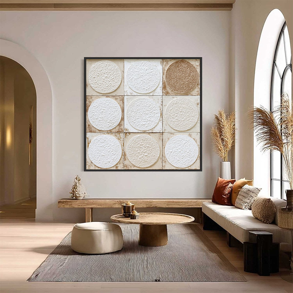 EARTHEN RHYTHM: Textured Wabi Sabi Abstract Painting for Minimalist Decor - Image 2