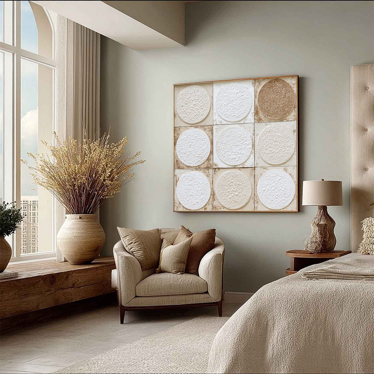 EARTHEN RHYTHM: Textured Wabi Sabi Abstract Painting for Minimalist Decor - Image 8