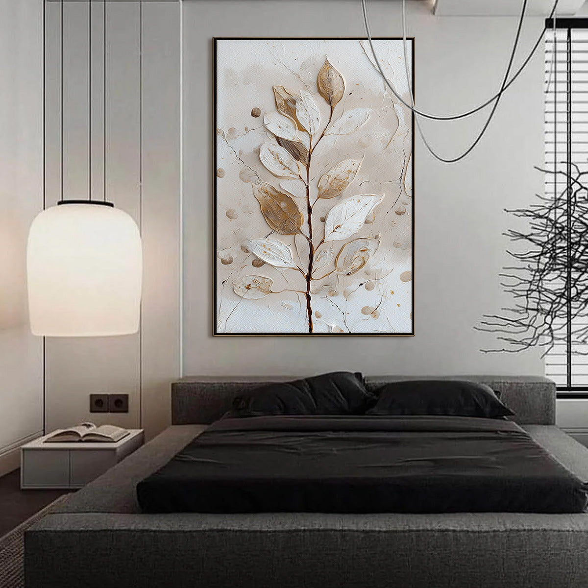 EARTHEN SPRIG: Textured Wabi Sabi Botanical Wall Art - Image 6