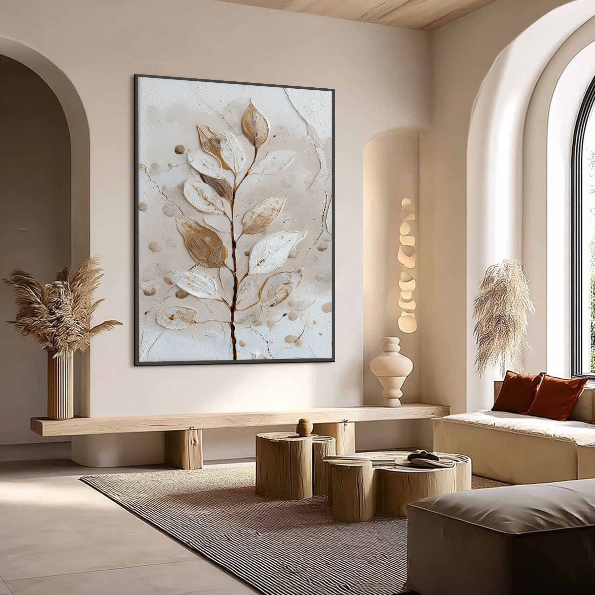 EARTHEN SPRIG: Textured Wabi Sabi Botanical Wall Art - Image 7