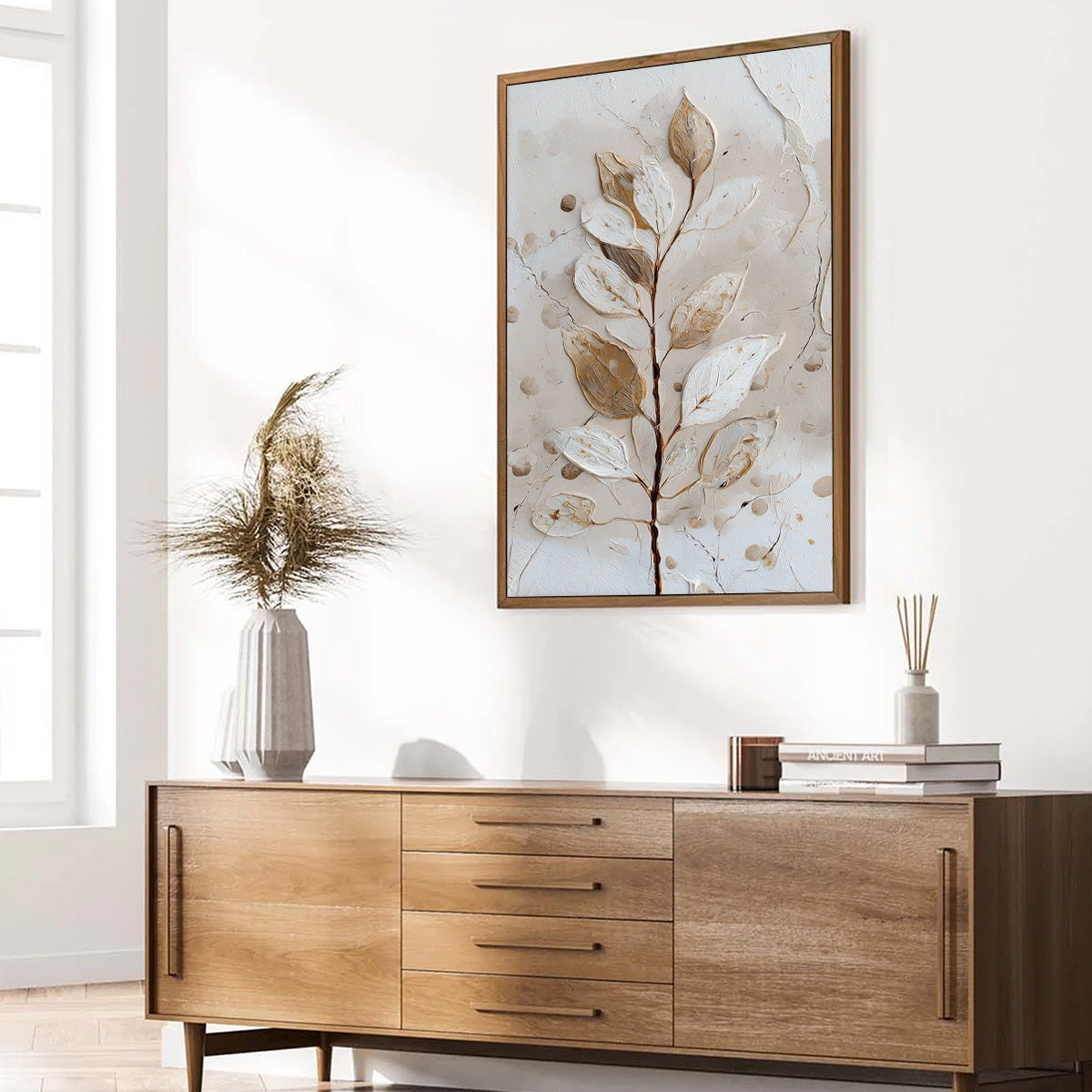 EARTHEN SPRIG: Textured Wabi Sabi Botanical Wall Art - Image 8
